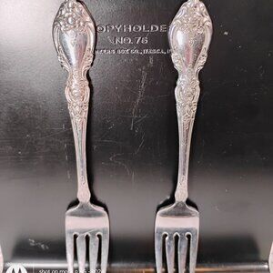 set of 2 salad forks OCO Stainless Oneida USA Wordsworth pattern glossy floral